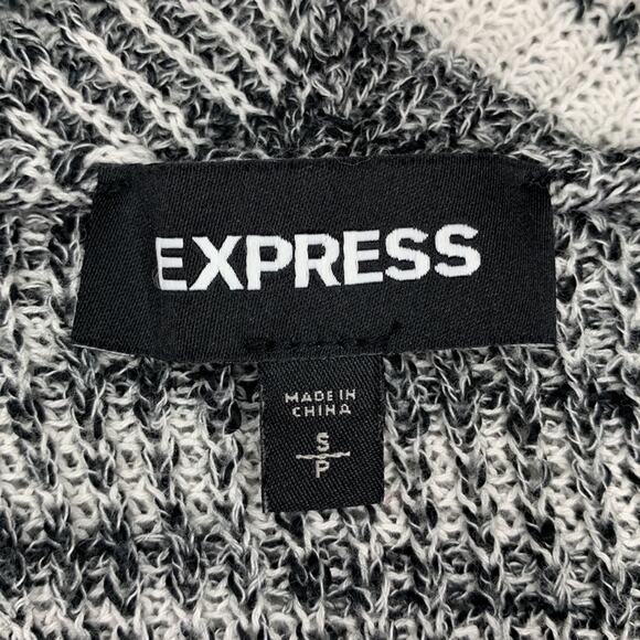 Express Fine Knit Open Cardigan Space Dye 3/4 Sleeve Size S Front Pockets - Picture 11 of 13